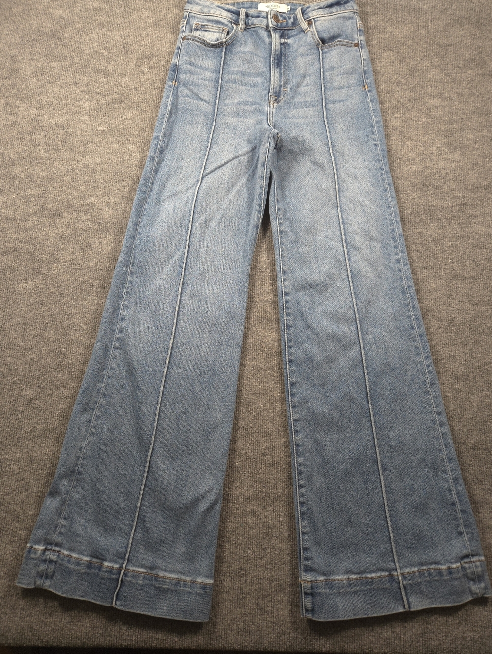 Hidden Jeans Happi High Rise Front Seam Flare Denim Blue Size 27